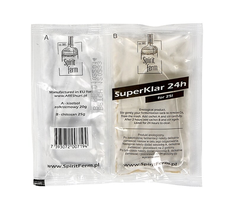 Chiarificante Super Klar 24/25L - Turbo Klar, Chiarificazione del Vino & Bir