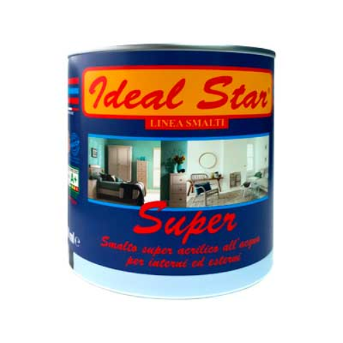 Smalto all'acqua 'super' ideal star 0,750 lt - bianco opaco IDEAL STAR