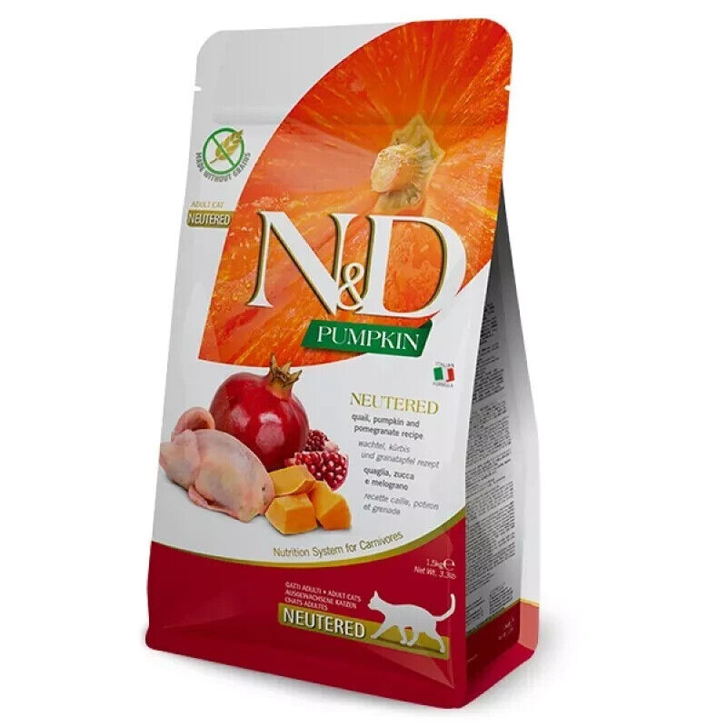 Farmina N&D Pumpkin Cat Neutered Quaglia e Melograno kg 5 - Gatti Sterilizzati