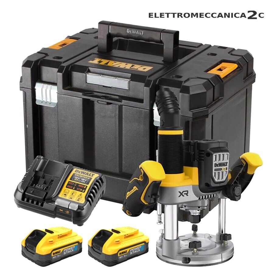 DEWALT DCW620H2-QW fresatrice affondamento 18v pinze 8-12mm 2batterie 5ah tstak