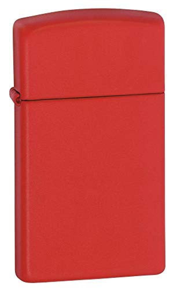 Zippo 2.001.350 - Accendino Slim Classico, Colore: Rosso Opaco - NUOVO