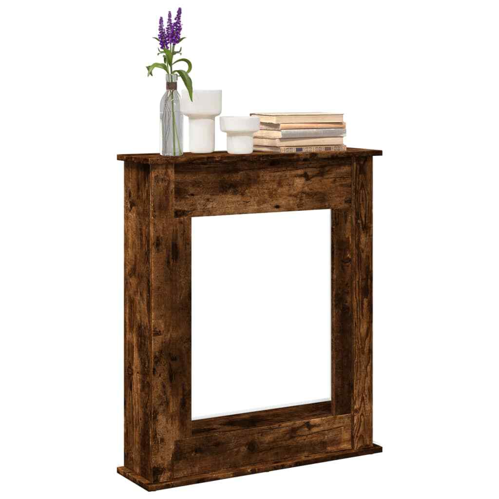 1617706 Cornice per Camino Rovere Fumo 75x20x87,5 cm in Truciolato