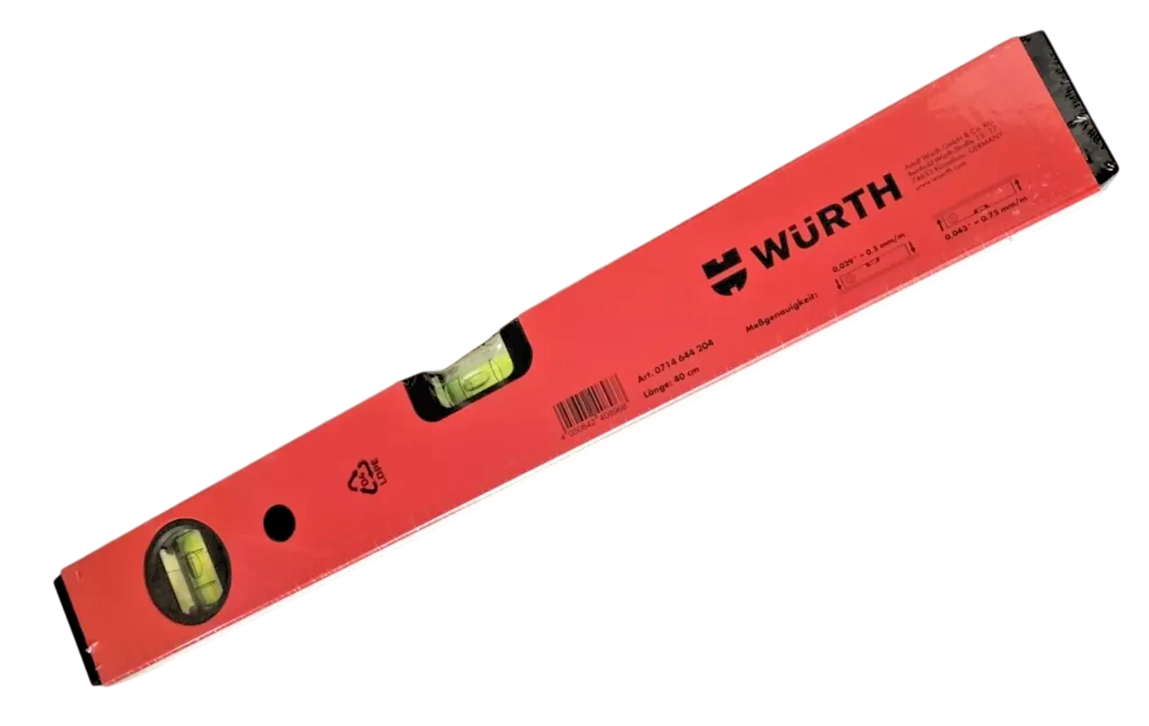 Wurth Livella 2 bolle misura 40 cm Professionale Edilizia Alluminio Leggera