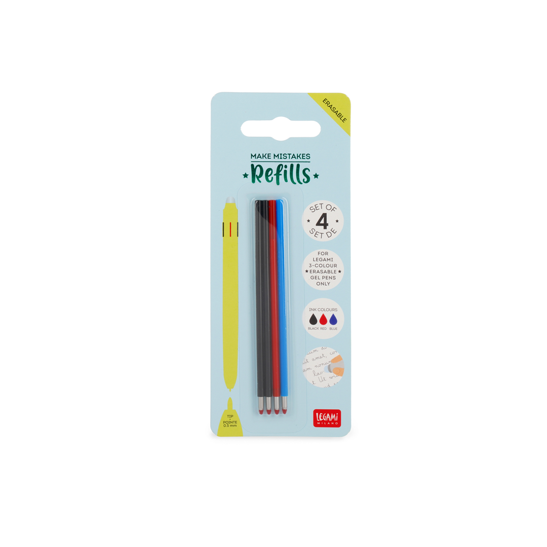 Refill Per Penna Gel Cancellabile 4pz 3 Color  | Legami