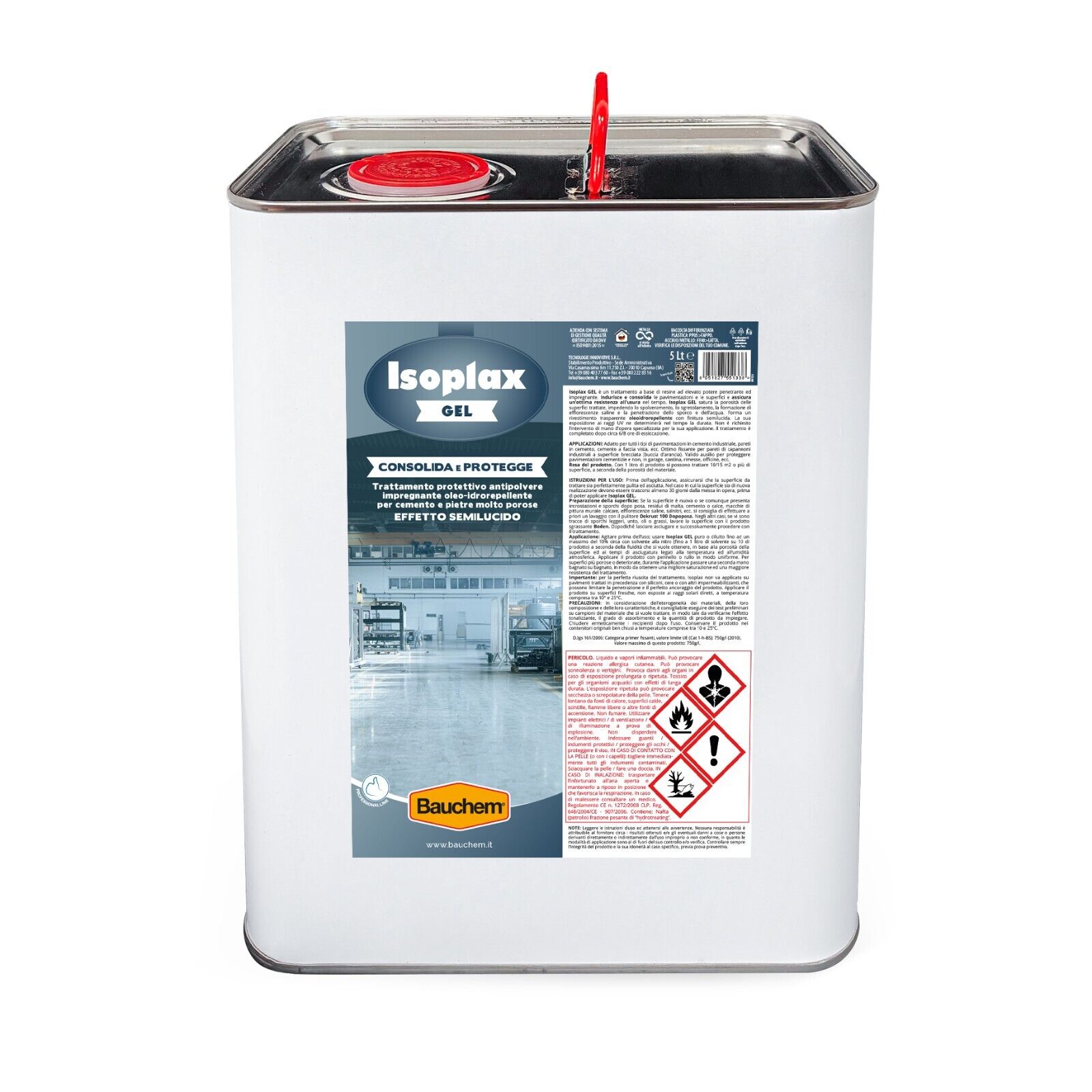 Bauchem ISOPLAX GEL Consolidante per Cemento e Pietre Porose a Base Solvente 5 L