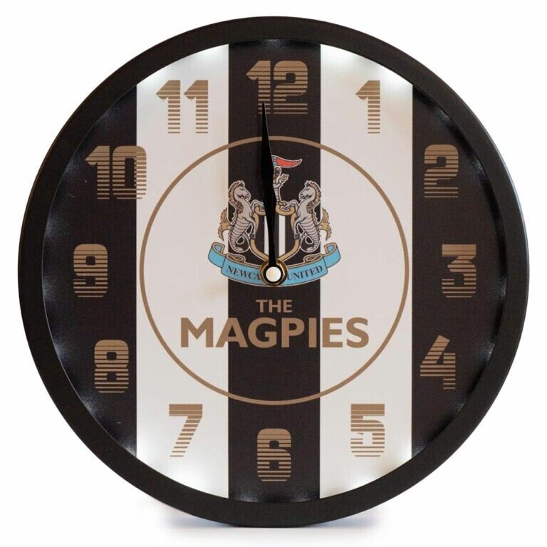 Newcastle United FC LED Righe Muro Orologio, Compleanno, Regalo, Ufficiale Merce