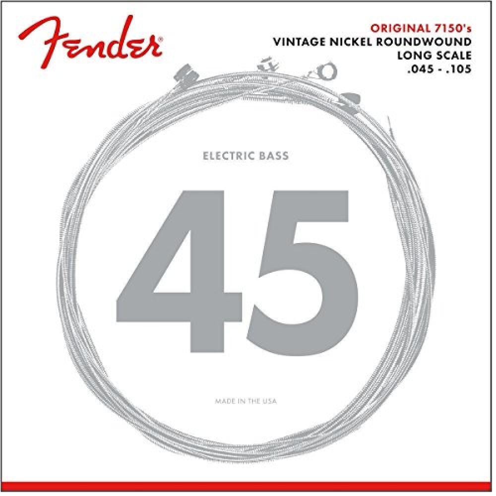 (TG. 45-105) Fender accessori in acciaio nichelato Roundwound Bass Strings 3 45-
