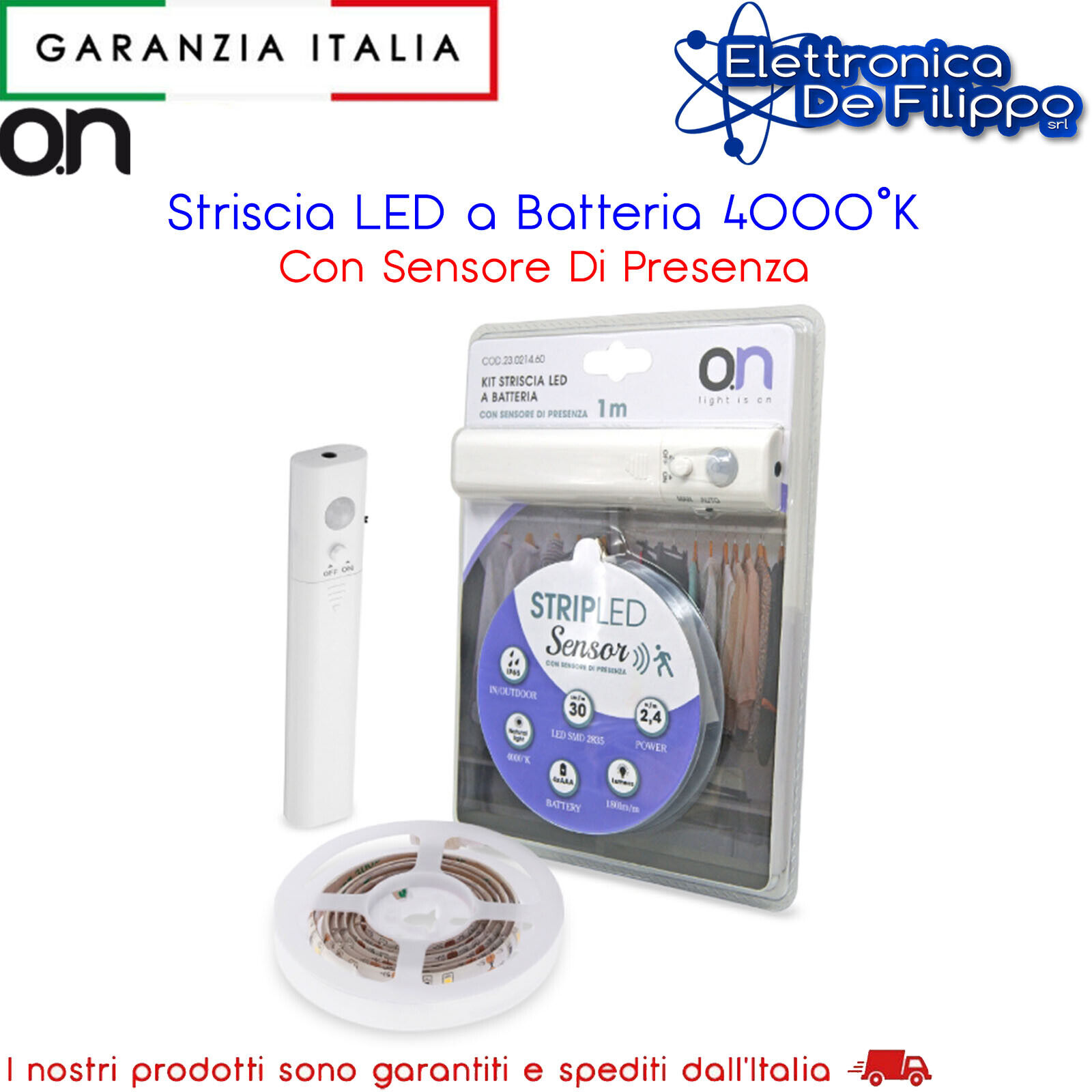 Striscia LED a Batteria Con Sensore Di Presenza