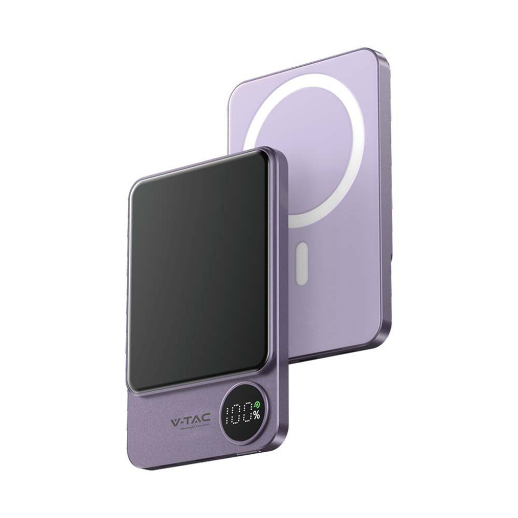 1 pz 5000mAh 9mm Ultra Thin Mega Safe Aluminum Alloy Magnetic Power Bank Wireles