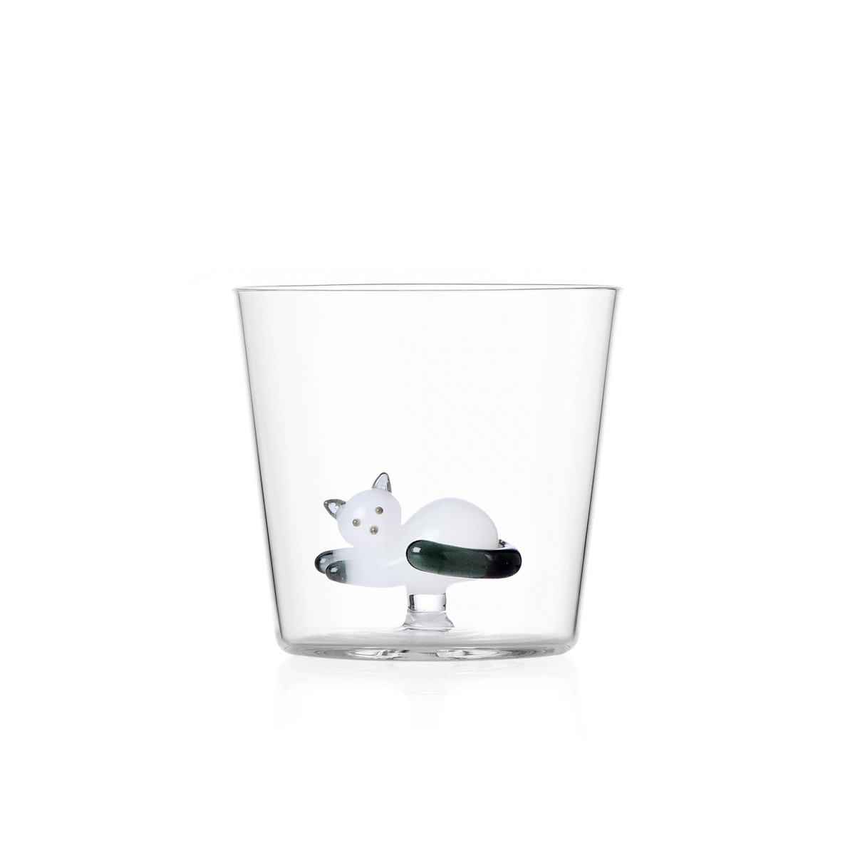 Ichendorf - Tumbler Gatto Sdraiato Bco Coda Grigia-Tabby Cat-Design Baldereschi