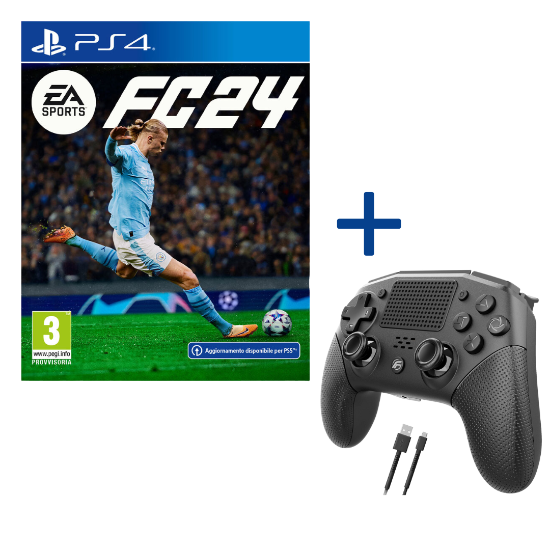 EA SPORTS FC 24 PS4 EU LINGUA ITALIANA + FENNER CONTROLLER COMPATIBILE WIRELESS