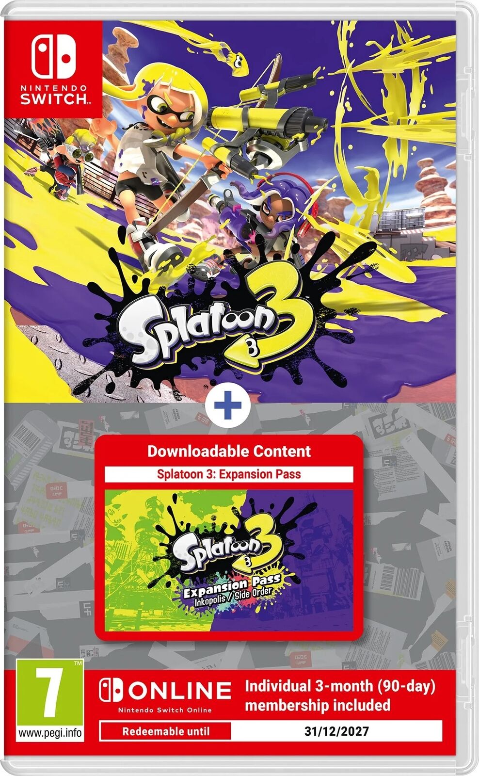 Splatoon 3 + Expand Pass + 3 Months NSO Juego Fisico para Nintendo Switch