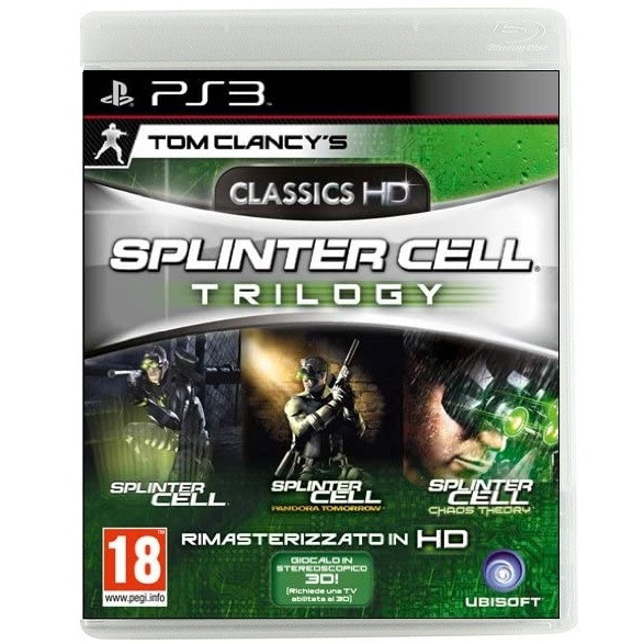 SPLINTER CELL TRILOGY CLASSICS HD PS3 VIDEOGIOCO PLAYSTATION 3 ITALIANO NUOVO