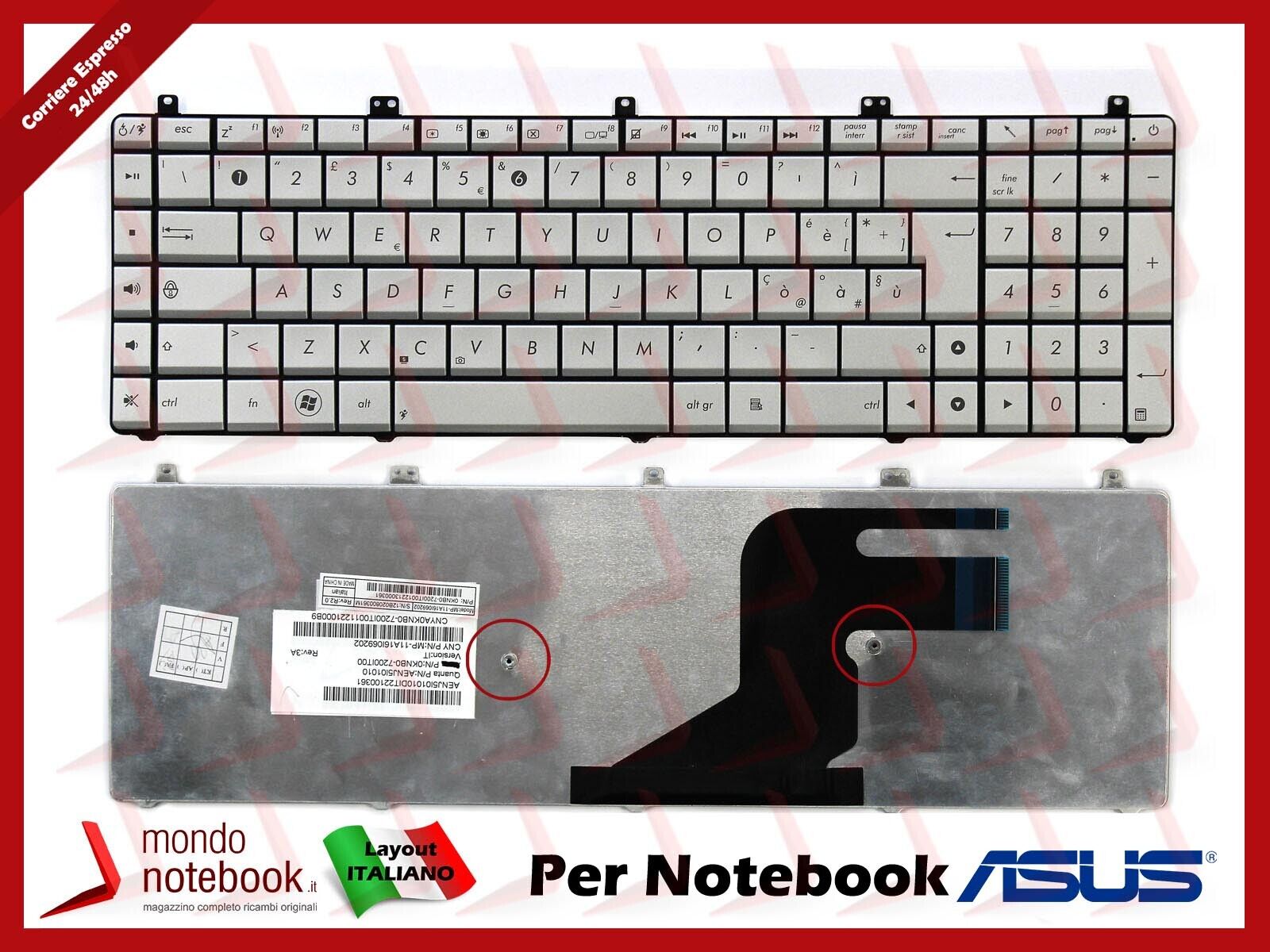 Tastiera Italiana per Notebook ASUS N55SF