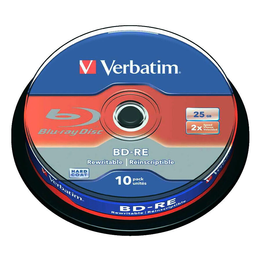 Verbatim 10 BD-RE DL Blu Ray Riscrivibili 25GB 2X - 43694
