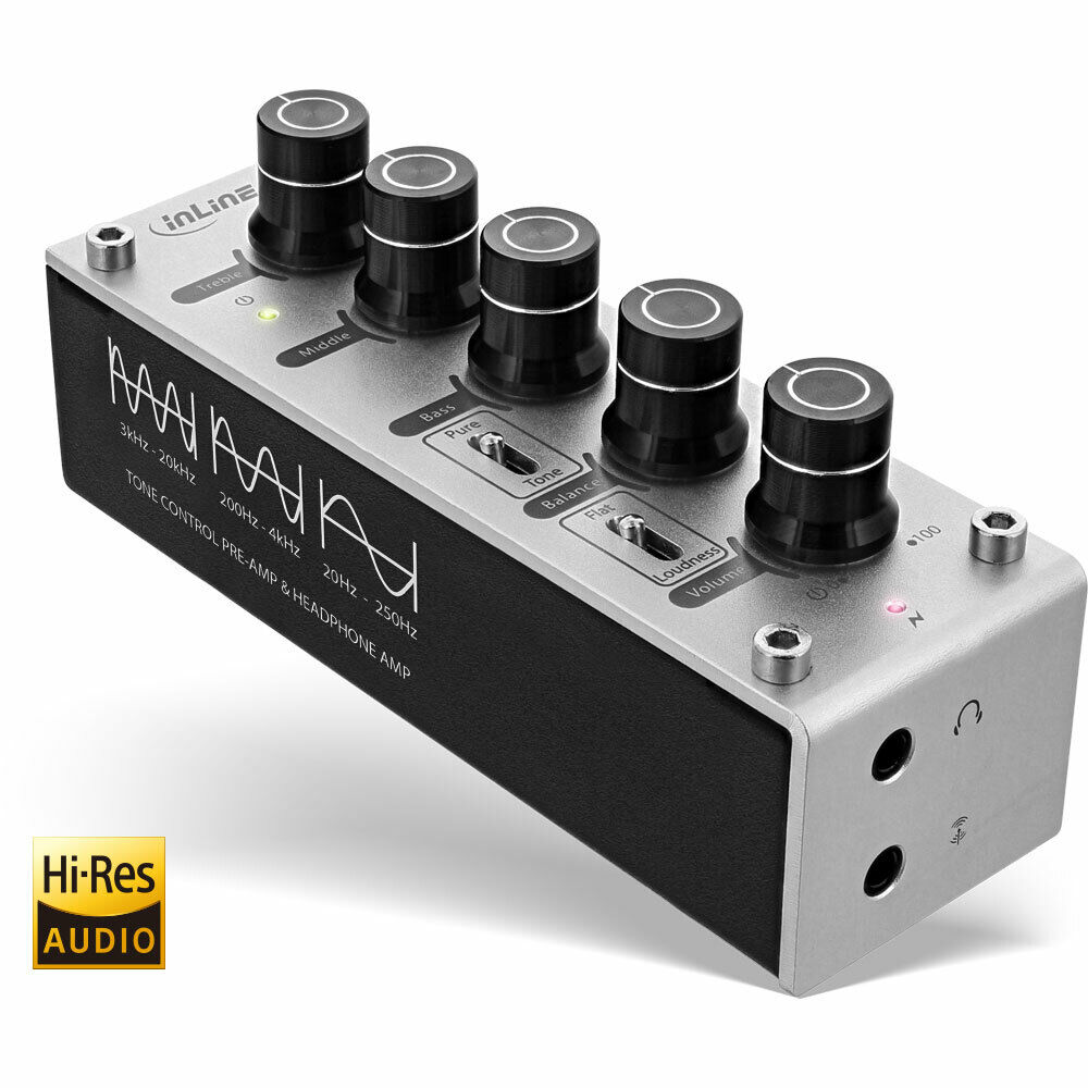 INL InLine® Amplificatore cuffie AmpEQ Hi-Res AUDIO, Audio equalizzatore, Jack