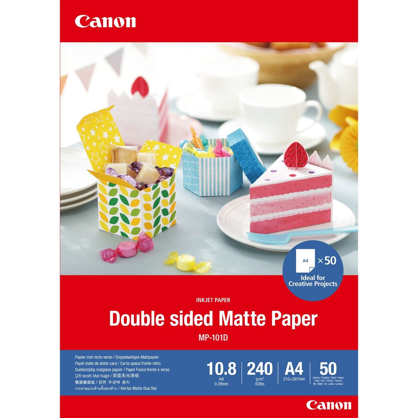 CANON INKJET PAPER DOUBLE SIDEDE MATTE PAPER MP-101D A4 10.8MIL 240GM 50FOGLI