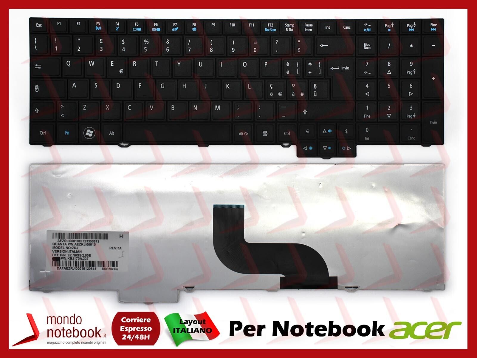Tastiera Keyboard Italiana Originale ACER TravelMate 5760Z