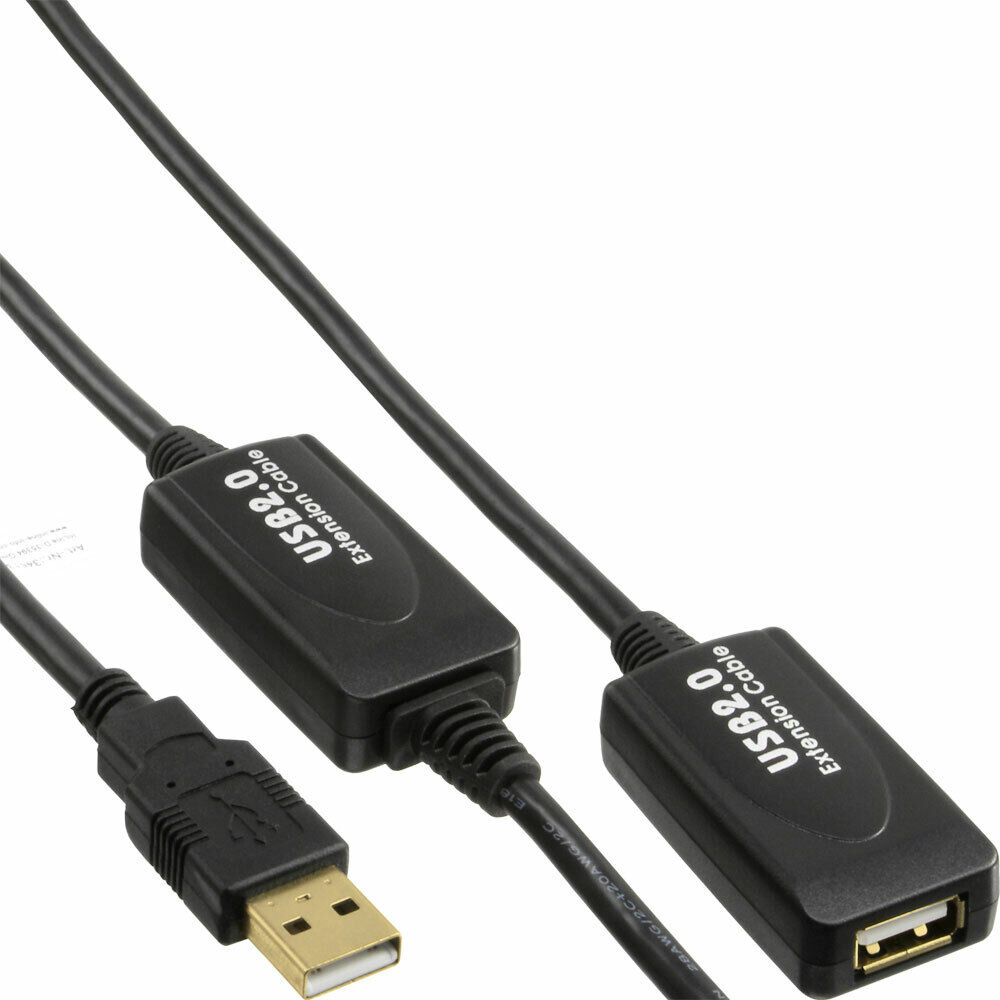 INL InLine® Cavo USB 2.0 A maschio / A femmina, 20m, Attivo con amplificatore s