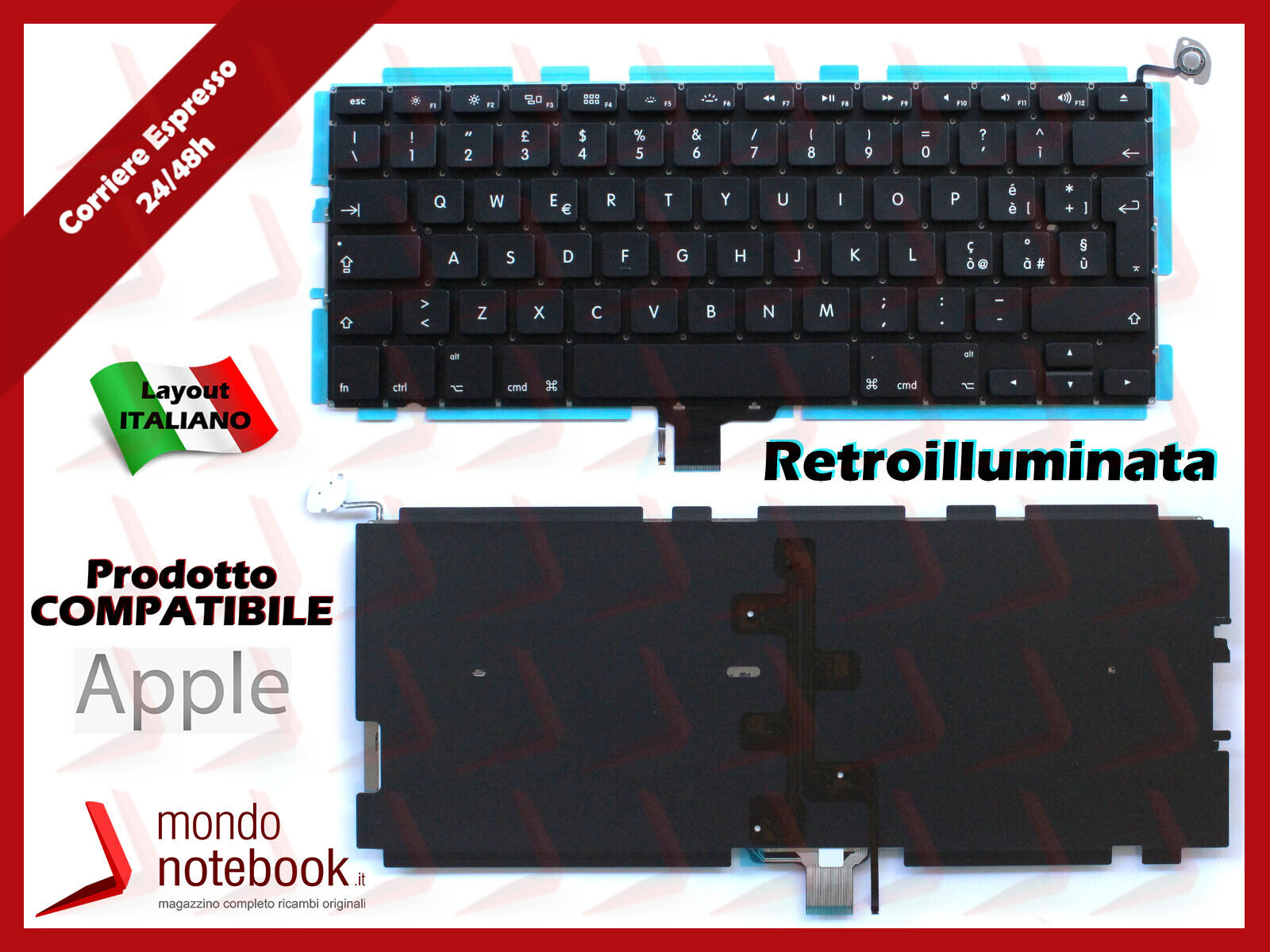 TASTIERA APPLE MacBook Pro A1278 Keyboard Italiana MAC BOOK 2009 2010 2011 2012