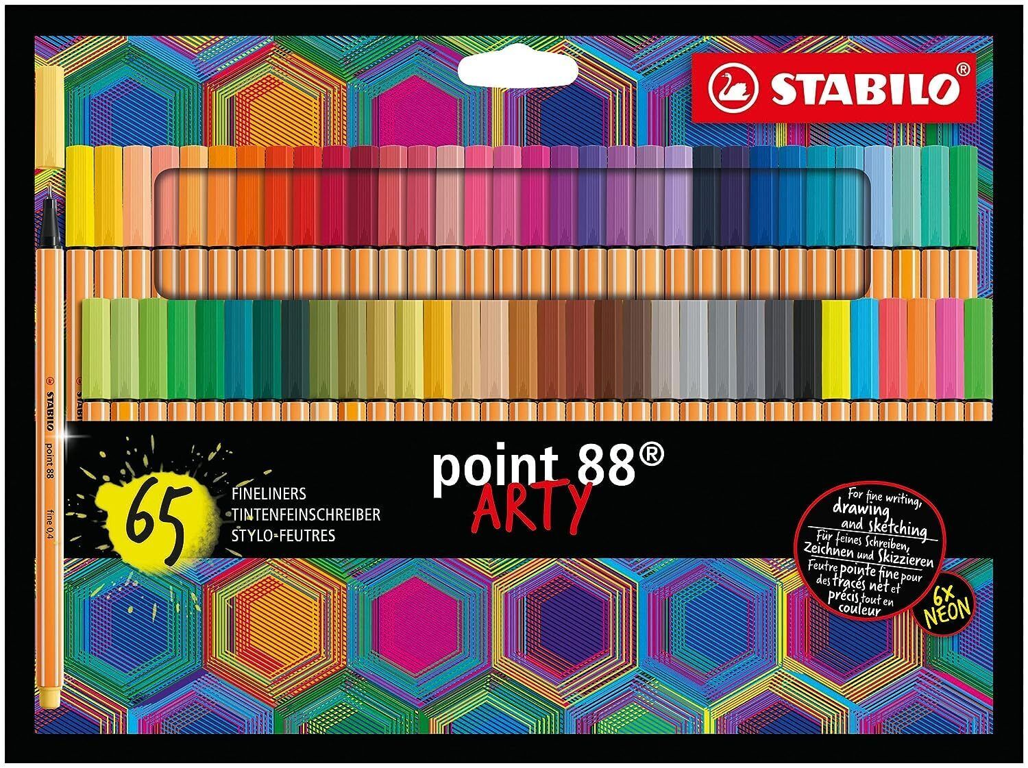 Fineliner - STABILO point 88 - ARTY - Pack of 65 - Assorted colours point 88 Pac