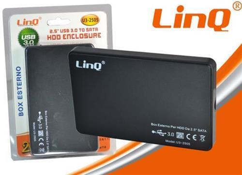 CASE BOX ESTERNO 2.5" SATA USB 3.0 E 2.0 PER HD HARD DISK LINQ U3-2505