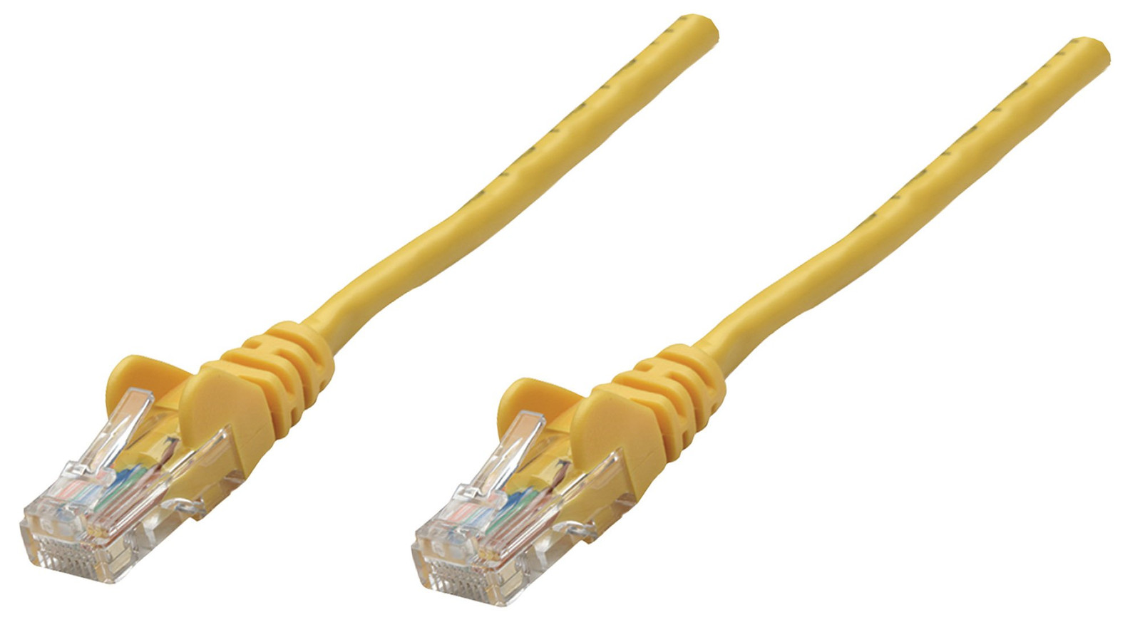 Intellinet Network Patch Cable, Cat6, 0.25m, Yellow, Copper, U/UTP, PVC, RJ45, G