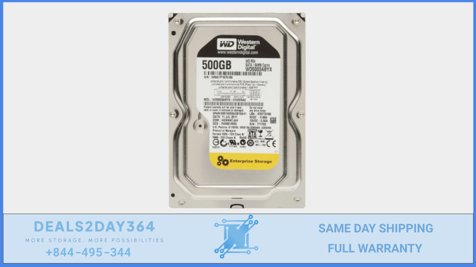 Western Digital WD 500GB WD5003ABYX 7200RPM SATA 3.5 " Desktop HDD Disco Rigido