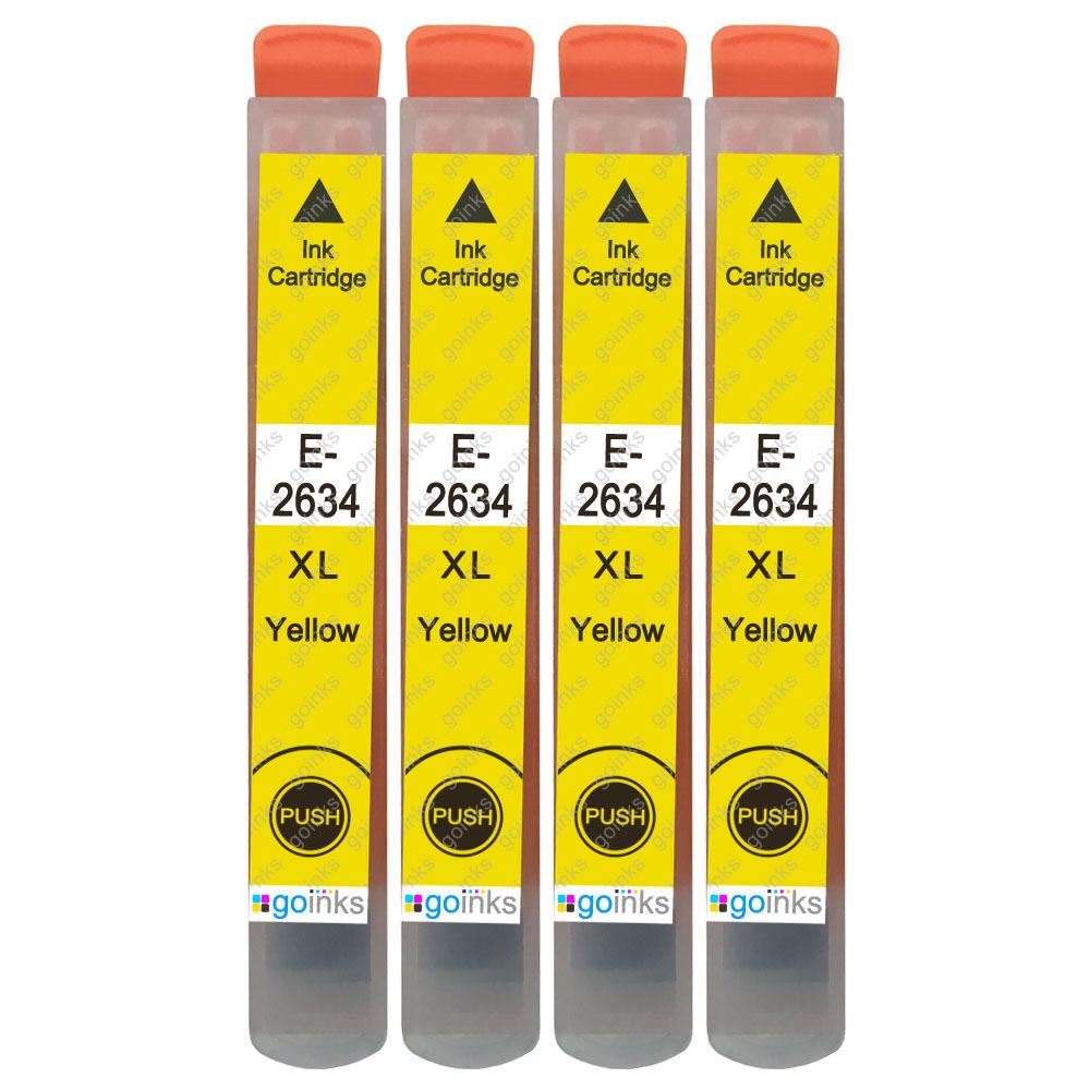 4 Giallo Cartucce d'inchiostro per Epson Expression XP-625 XP-700 XP-800 XP-810