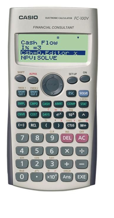 Casio FC-100V-2 Financial Calculator Second Edition FC-100V-2-W-ET