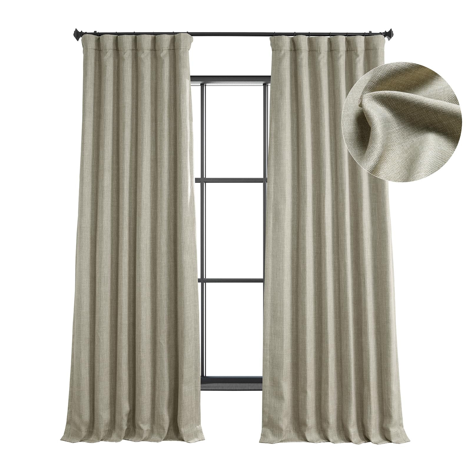 HPD Half Price Drapes Tende oscuranti in finto lino, per camera da letto, (x8R)