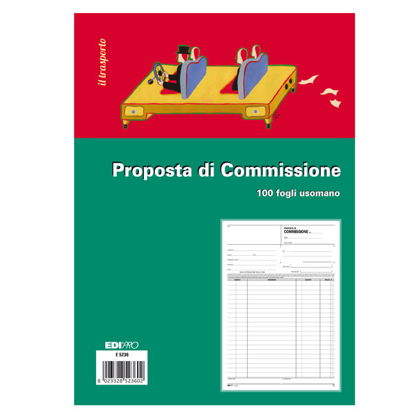 Blocco Copia Commissioni Uso Mano Edipro - 21x29,7 cm - 100 Fogli - E5236
