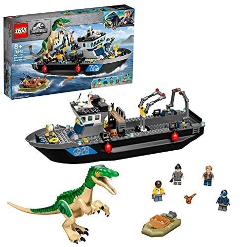 LEGO Jurassic World Fuga sulla Barca del Dinosauro Baryonyx, Regalo per (V7S)