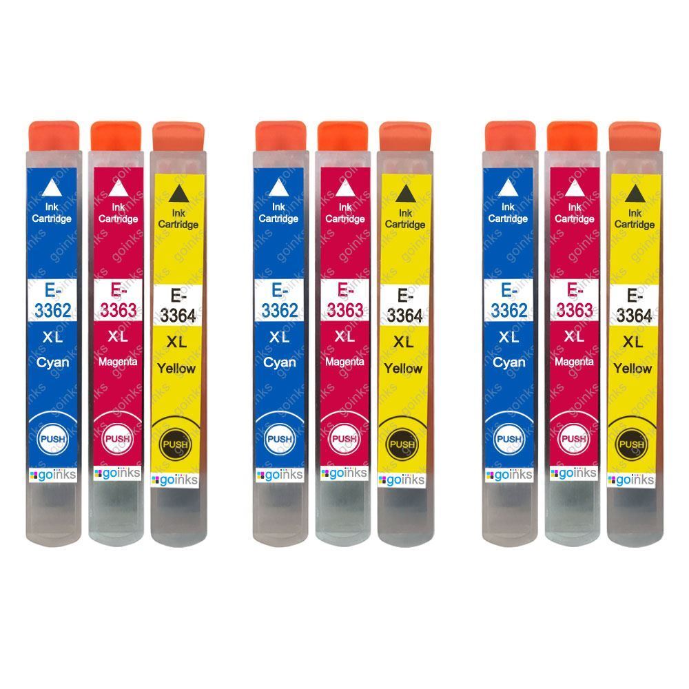 9 C/M/Y Cartucce d'inchiostro para Epson T3362, T3363, T3364 Compatible Colors