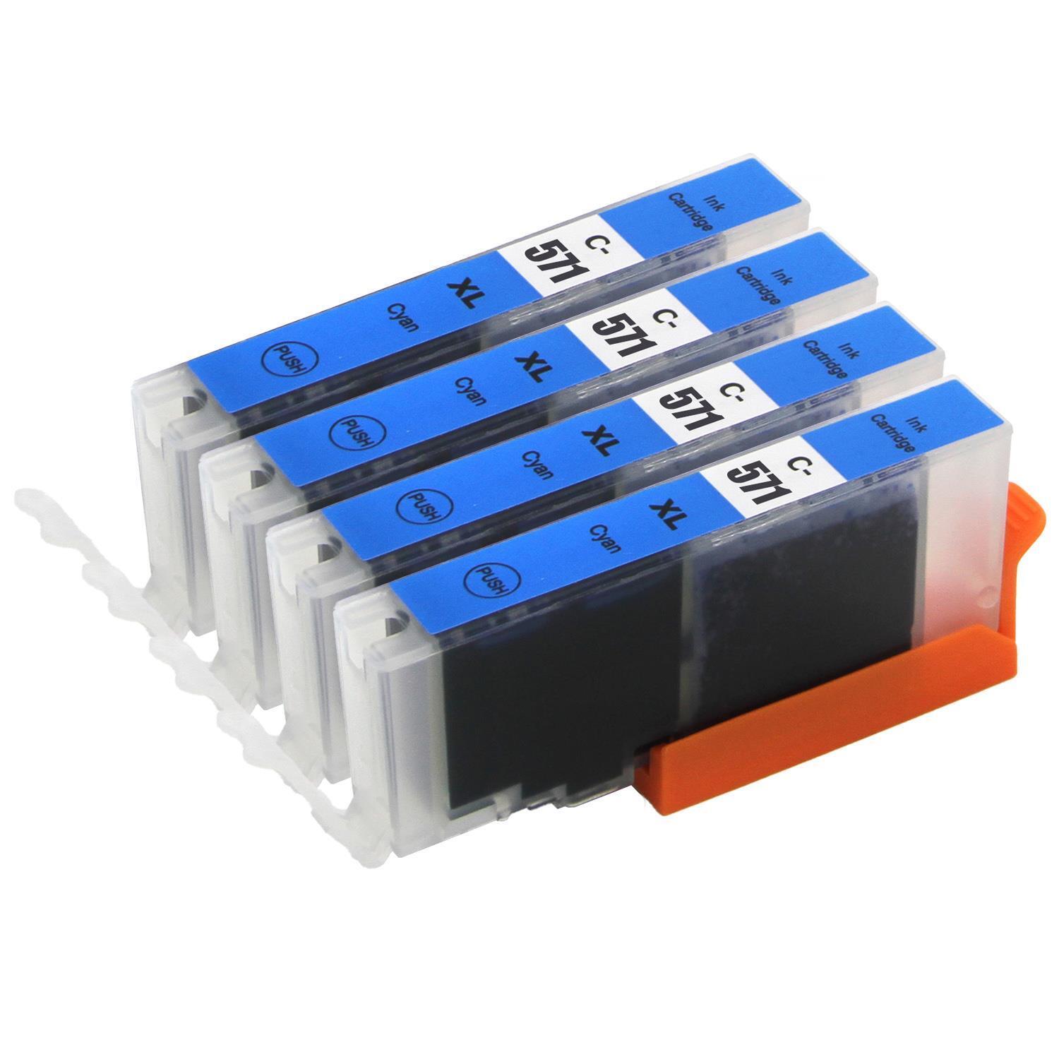 4 Cartucce d'inchiostro Ciano per Canon PIXMA MG5700, MG6851, TS5000, TS6052