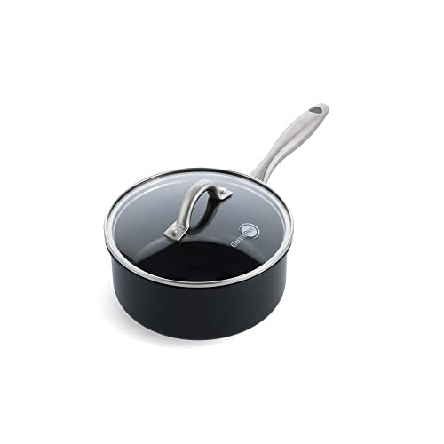 Greenpan Lima Midnight, Pentola In Ceramica Antiaderente Sana Anodizzata Dura Da 20 Cm/3,1 Litri Con Coperchio, Senza Pfas, Adatta All'Induzione, Lava