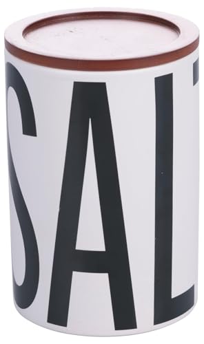 Villa D'Este Home Tivoli Barattolo Sale In Ceramica 750 Ml, Coperchio In Bambù, Bigismore
