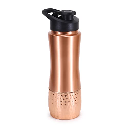 Zap Impex Traveller - Borraccia In Rame, Per Adulti, Palestra, Ufficio, Bottiglia In Rame Puro Con Sipper, 750 Ml