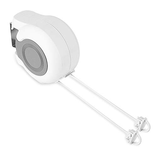 Cocoarm Double Cloth Line Retrattable Stendibiancheria Da Parete, Corda Per Biancheria Doppia Con Fissaggio A Parete, Retrattile, Linea Per Tende E As