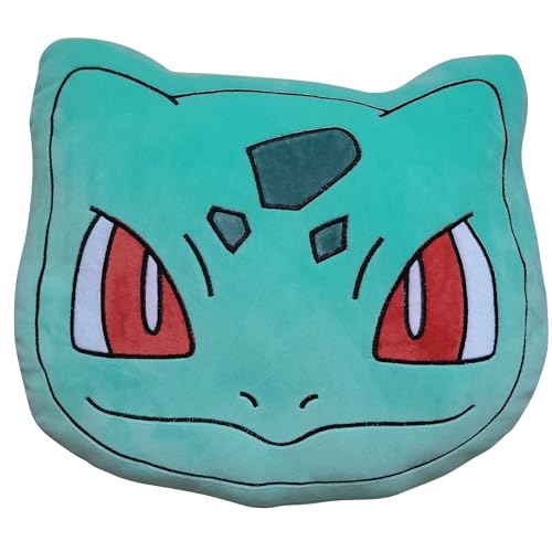 Lyo Cuscino Ufficiale Pokémon: La Testa Di Bulbizarre, Morbido E Morbido, Sotto Licenza Ufficiale Pokémon - 25 Centimetri