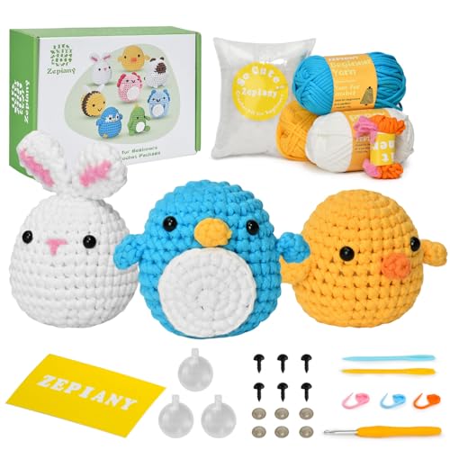 Kit Uncinetto Per Principianti, Kit Animali All'Uncinetto, Kit Uncinetto Principianti – Idea Regalo, Kit Uncinetto Per Bambini E Adulti Con Video Tuto