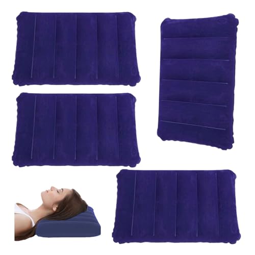 Lngjin Cuscino Da Viaggio,4 Pezzi Cuscini Gonfiabili,Cuscino Da Collo,Comodi Cuscini Da Viaggio,Cuscino Campeggio Ultraleggero,Cuscini Gonfiabili Spia