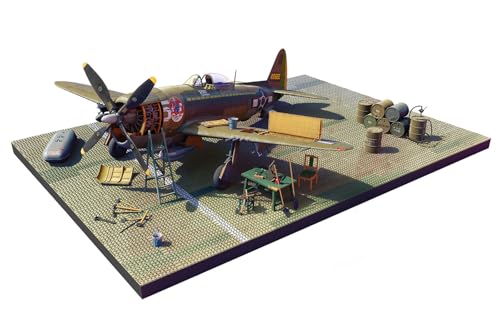 Miniart - Modello Diorama Aereo Thunderbolt P-47D Bubbletop With Base & Accessories. Big Set |Miniart|48018| 1:48 Modellino Char Promo