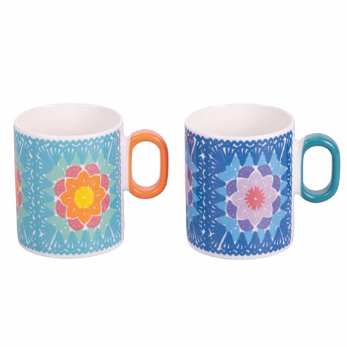 Villa D'Este Home Tivoli Set 2 Mug In Porcellana New Bone China, Crochet