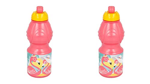 Almacenesadan 2747; Confezione 2 Bottiglie Sport Fenicottero; Bottiglie D'Acqua Con Capacità 400 Ml, Ogni Bottiglia; Prodotto In Plastica; Riutilizzab