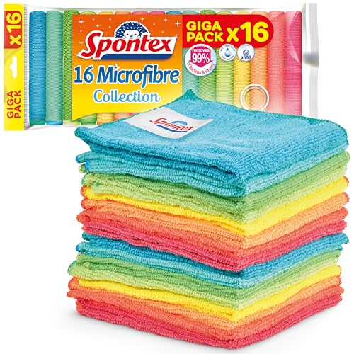 Spontex - Microfibre Collection, 16 Panni Microfibre Multiuso