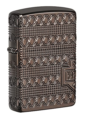 Zippo Accendino Tascabile, Ottone, Armor Black Ice 2021 Da Collezione, Taglia Unica