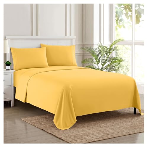 Sweet Home Collection 2084-Set Di Fogli Per Fili In Morbida Spazzolata Di Qualità Egiziana Set Di Biancheria Da Letto Di Lusso Piatto, Lenzuolo Con An