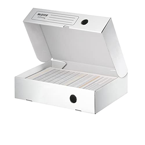 Leitz Infinity 61000000 - Scatola Portaoggetti, Larghezza Dorso 80 Mm, Formato A4, Con Coperchio Sulla Parte Superiore, Scatola In Cartone Privo Di Ac