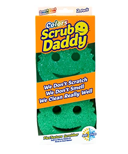 Scrub Daddy Colors Spugna Piatti Lavabile, Spugne Cucina E Bagno, Spugnette Lavapiatti Non Graffia Con Design Morbido E Compatto Flextexture, Lavabile